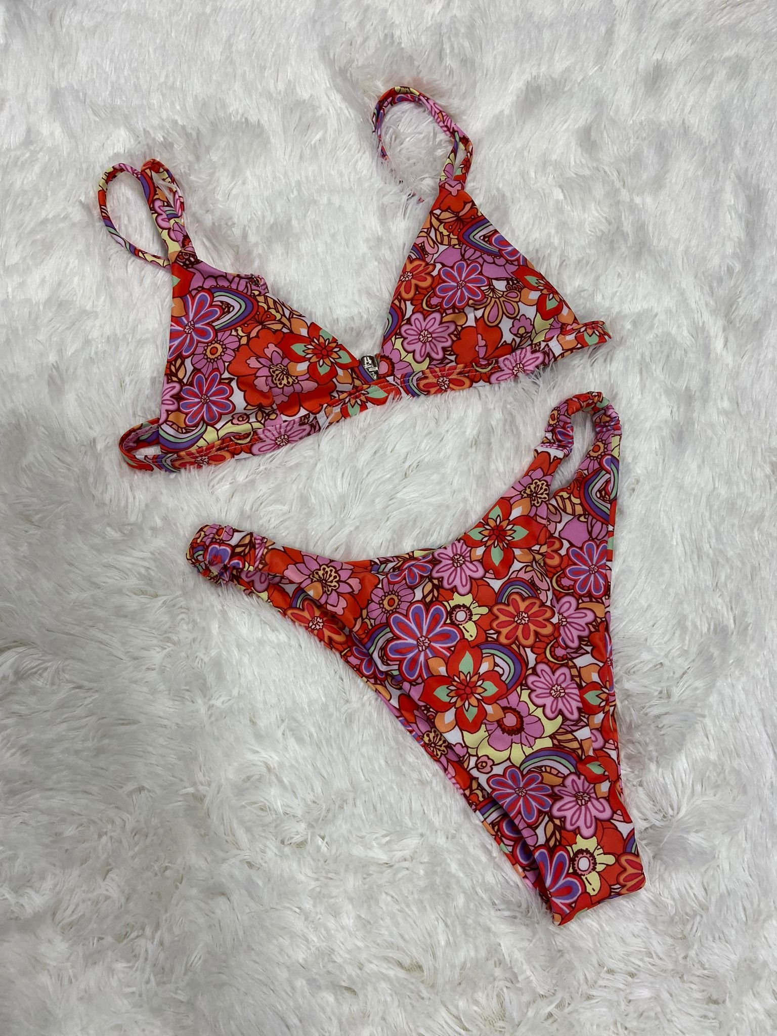 Bikini Malla Floreado Tiro Alto Saldos Vip Tienda Virtual