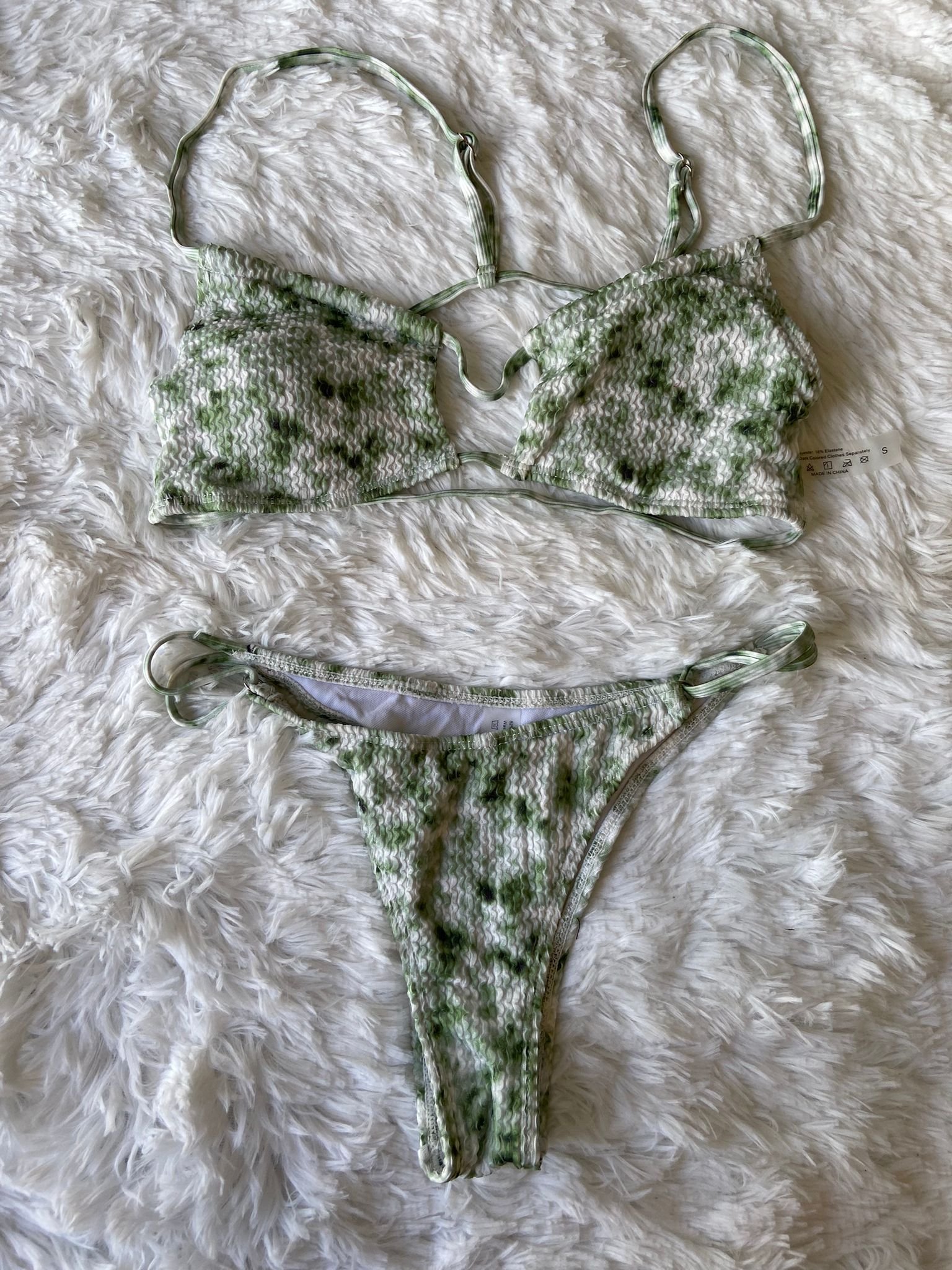 Bikini Malla Blanca Manchas Verdes Saldos Vip Tienda Virtual